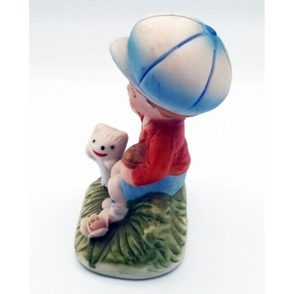 Homco Boy Figurine With Puppy Hand Painted Vintage Porcelain 3.75 Inches 1430 - Picture 5 of 12